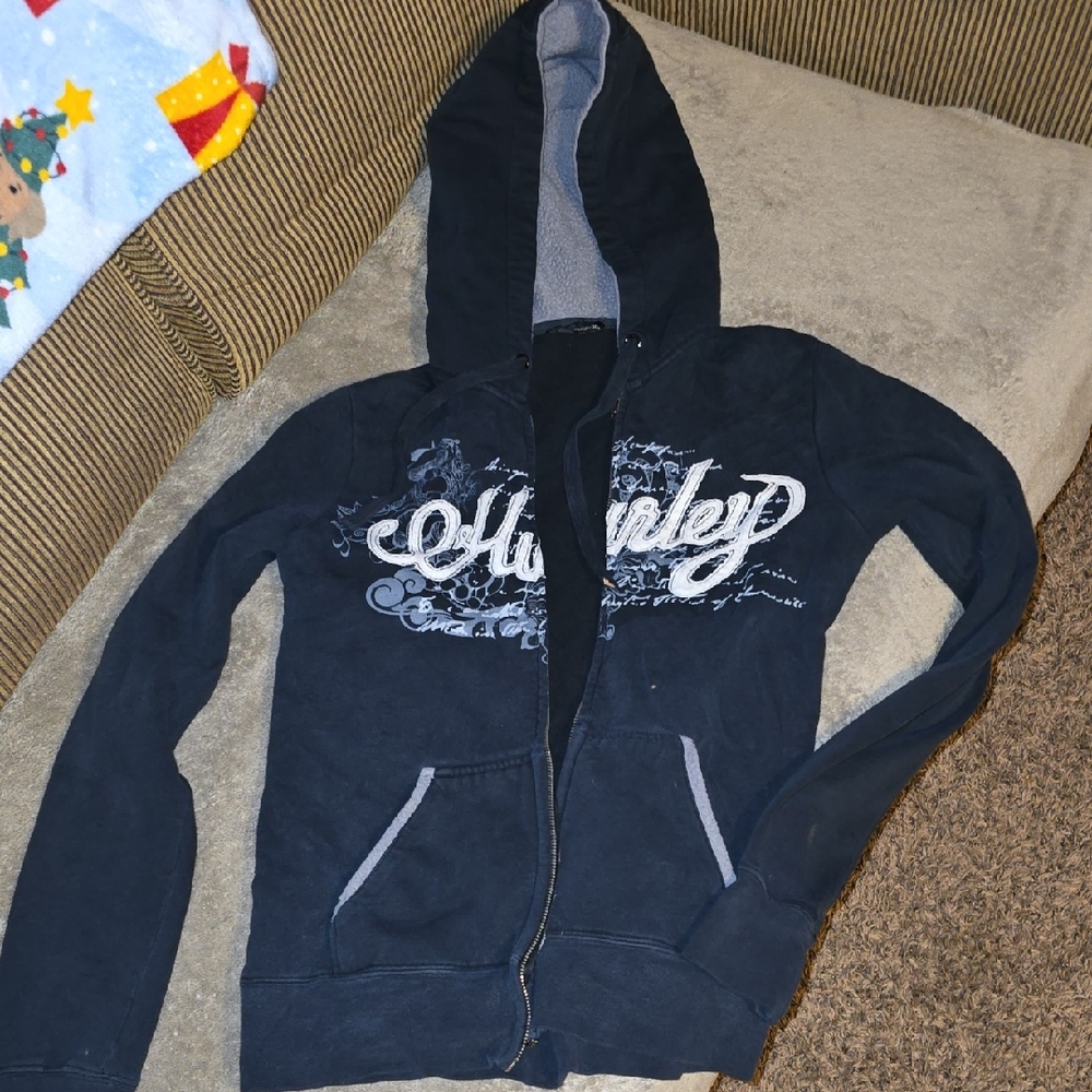 Vintage Hurley Black Zip-Up Hoodie